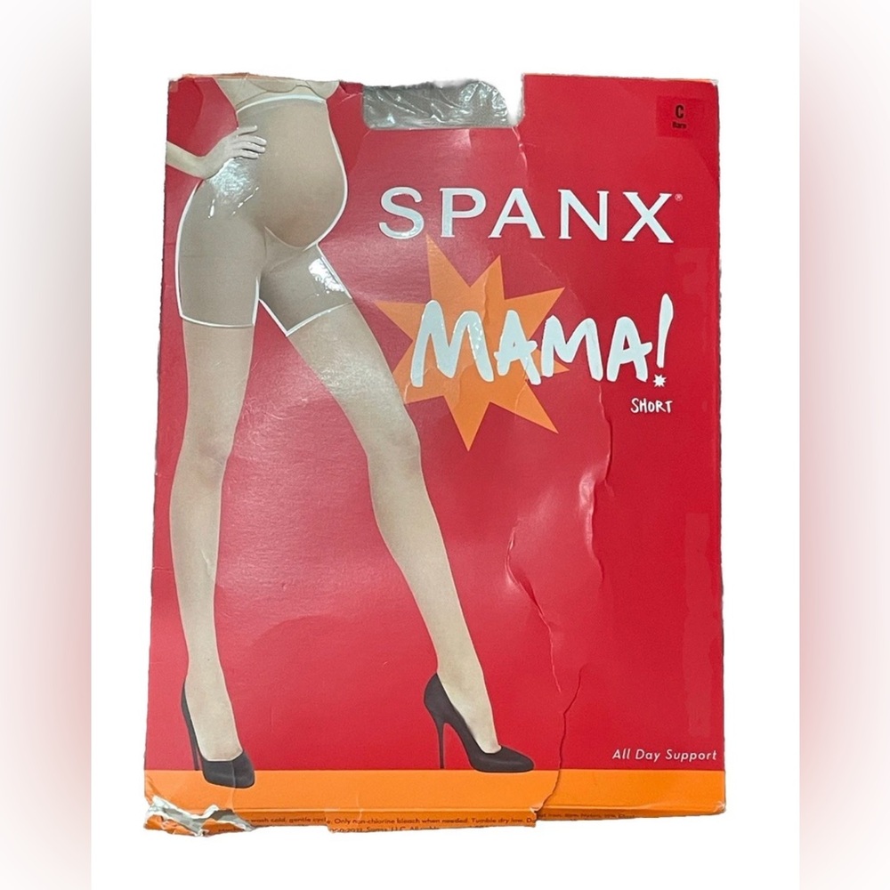 SPANX Power Mama Short Mid-Thigh Bare Nude Size C Maternity Support SPX-163-BARE